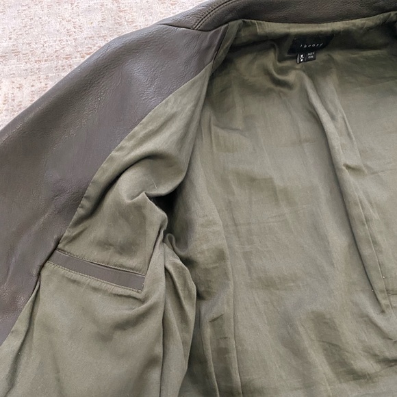 Theory Dalayan Leather Motorcycle Biker Jacket - Picture 11 of 16